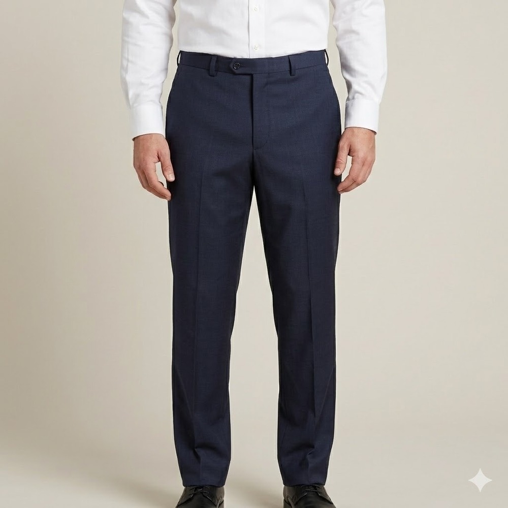 Joseph Abboud Dress Pants Navy Blue Marzotto Super 100s Wool 34R